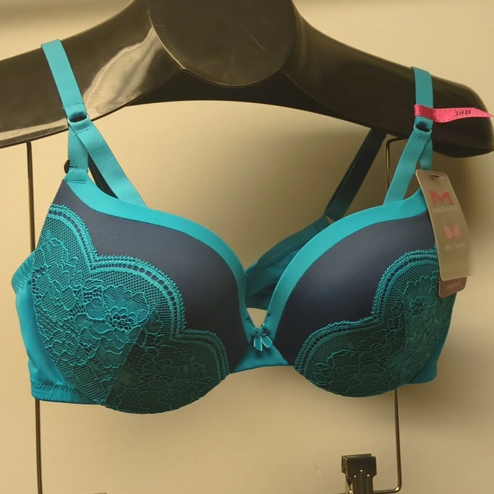 38B Maidenform Push Up & In Demi UW Bra Galaxy Blue - Picture 3 of 6